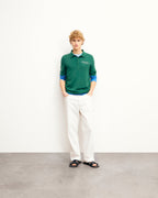 Future Paris Polo-Collar Jumper - Ocean Green - Men