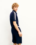 Maglione Collo Polo a Righe - Navy - Uomo