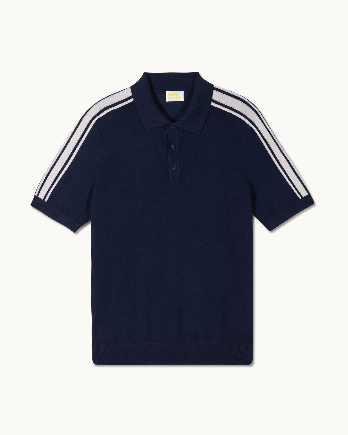 Maglione Collo Polo a Righe - Navy - Uomo