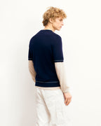 Pull Col Rond Liserés - Navy - Homme