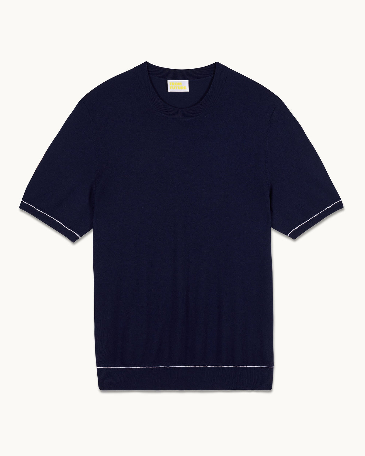 Pull Col Rond Liserés - Navy - Homme