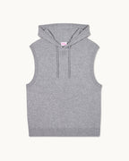 Maglione Smanicato Con Cappuccio - Grigio Melange Scuro - Uomo