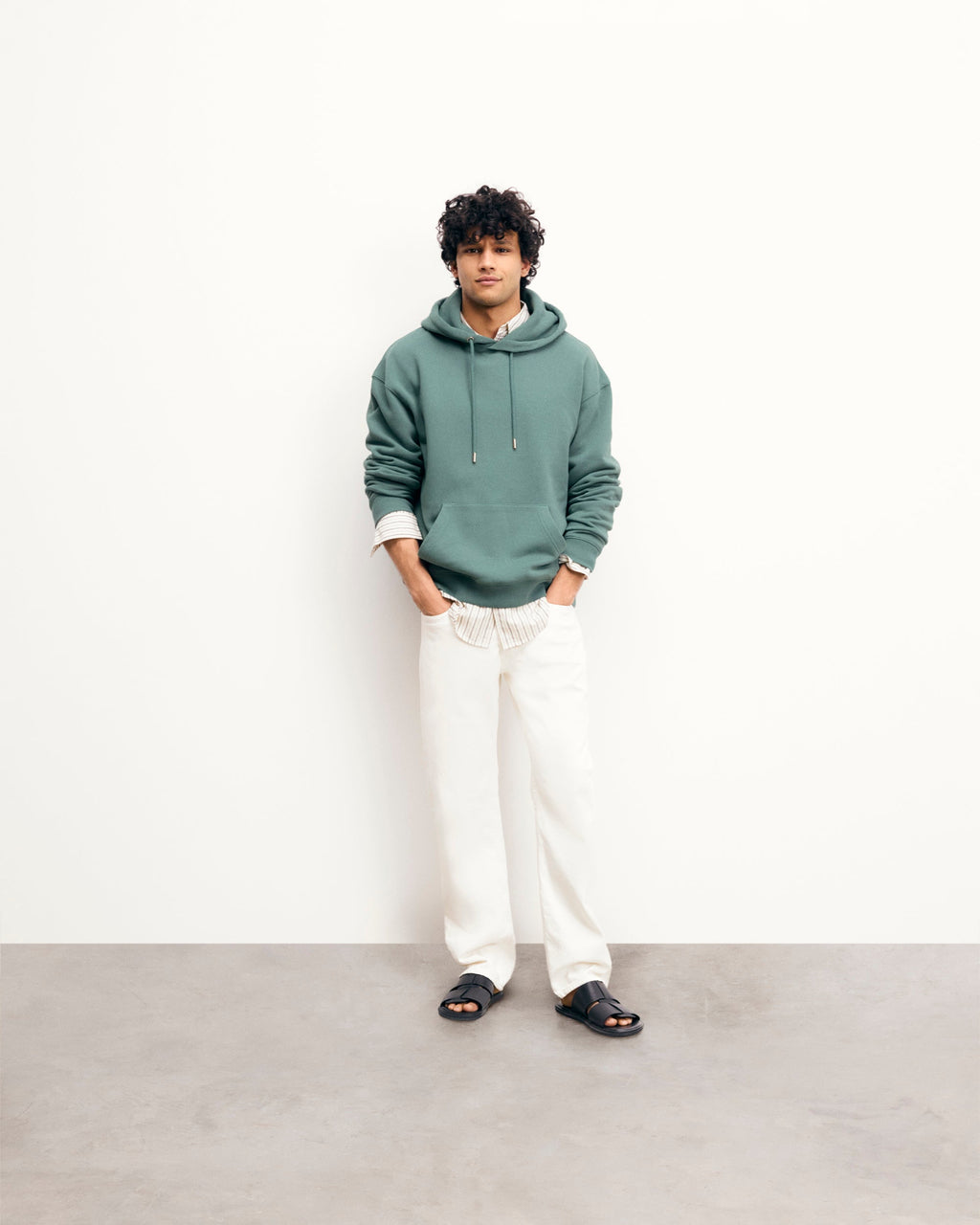 Felpa Hoodie - Washed Green - Uomo