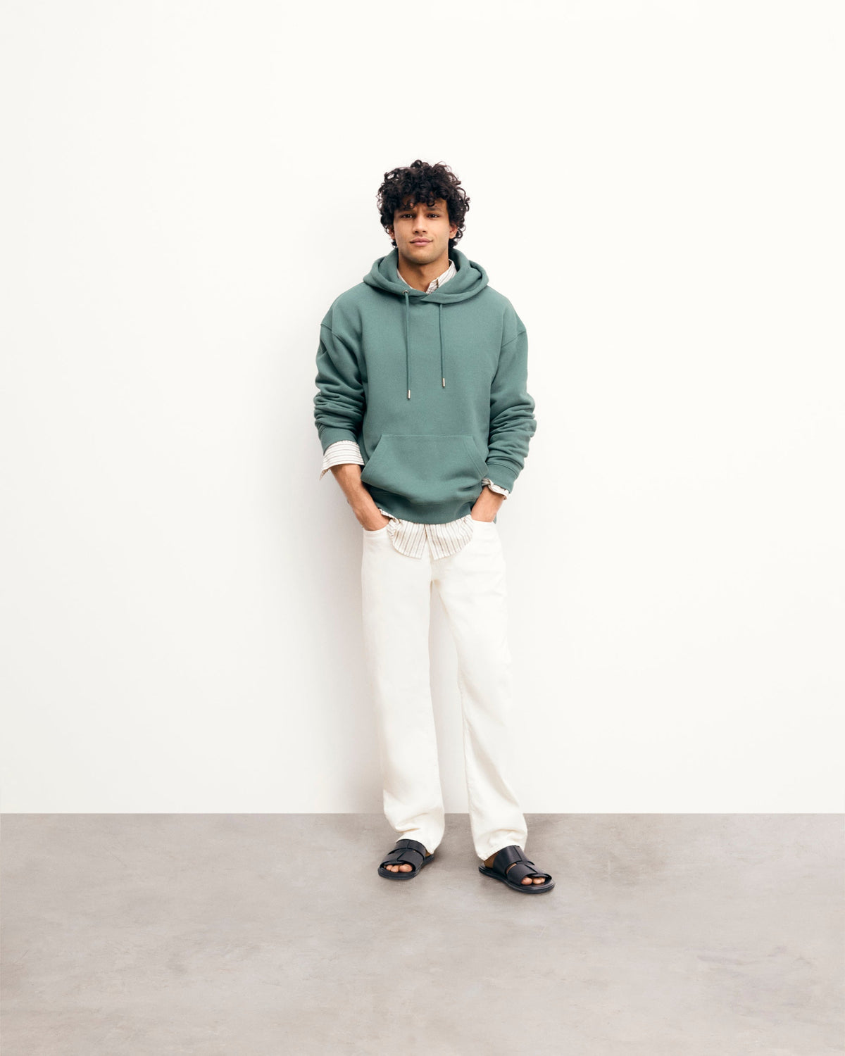 Felpa Hoodie - Washed Green - Uomo