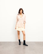 Long-Sleeved Shirt - Beige Stripes - Women