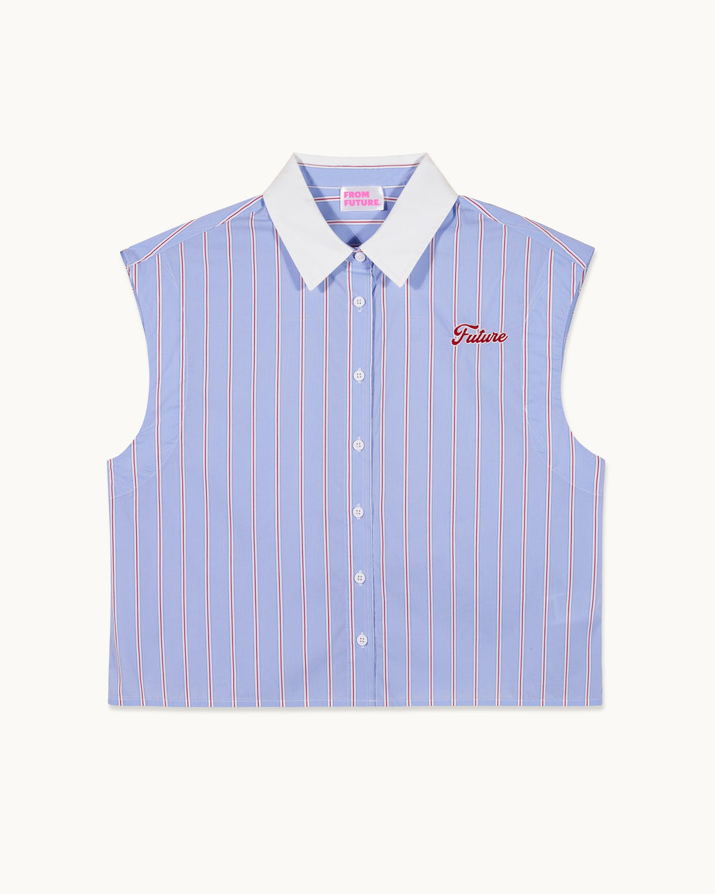 Camicia Senza Maniche - A Righe Blu/Rosso - Donna