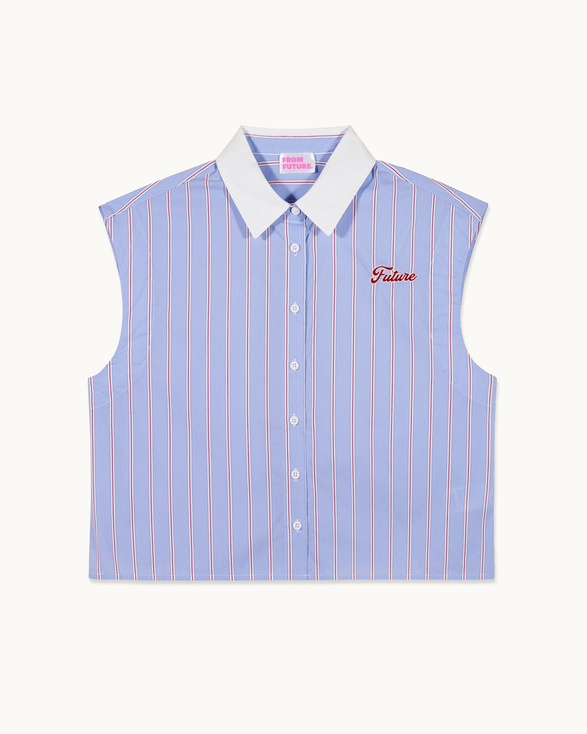 Camicia Senza Maniche - A Righe Blu/Rosso - Donna