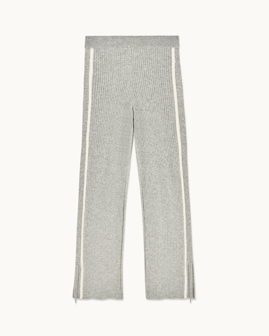 Pantalón Jogger Ancho con Rayas - 1500 Gris Jaspeado Oscuro - Mujer