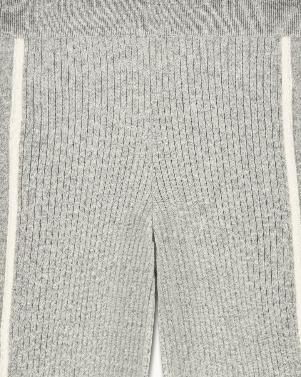 Pantalón Jogger Ancho con Rayas - 1500 Gris Jaspeado Oscuro - Mujer