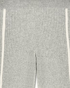 Pantalón Jogger Ancho con Rayas - 1500 Gris Jaspeado Oscuro - Mujer