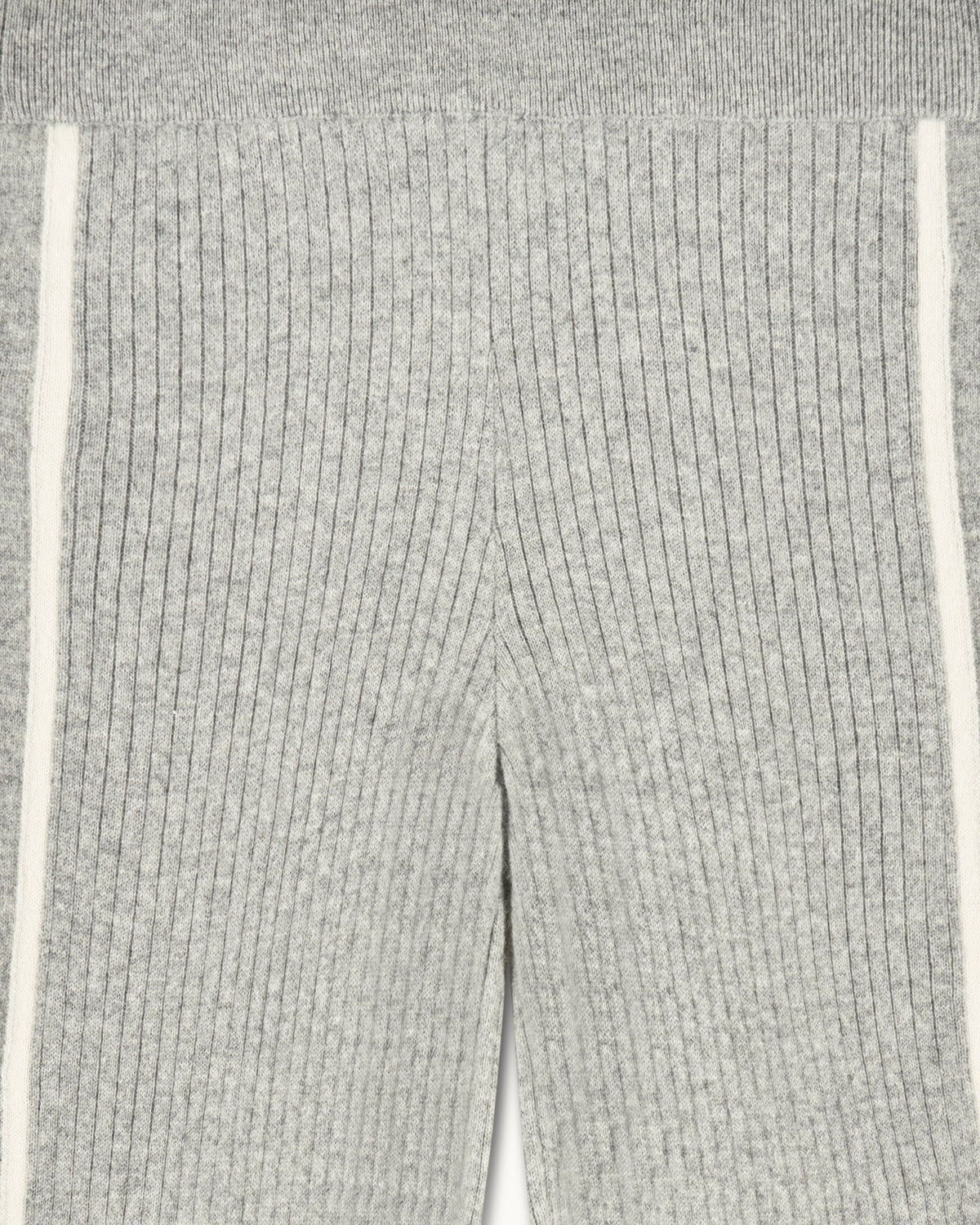 Pantalón Jogger Ancho con Rayas - 1500 Gris Jaspeado Oscuro - Mujer