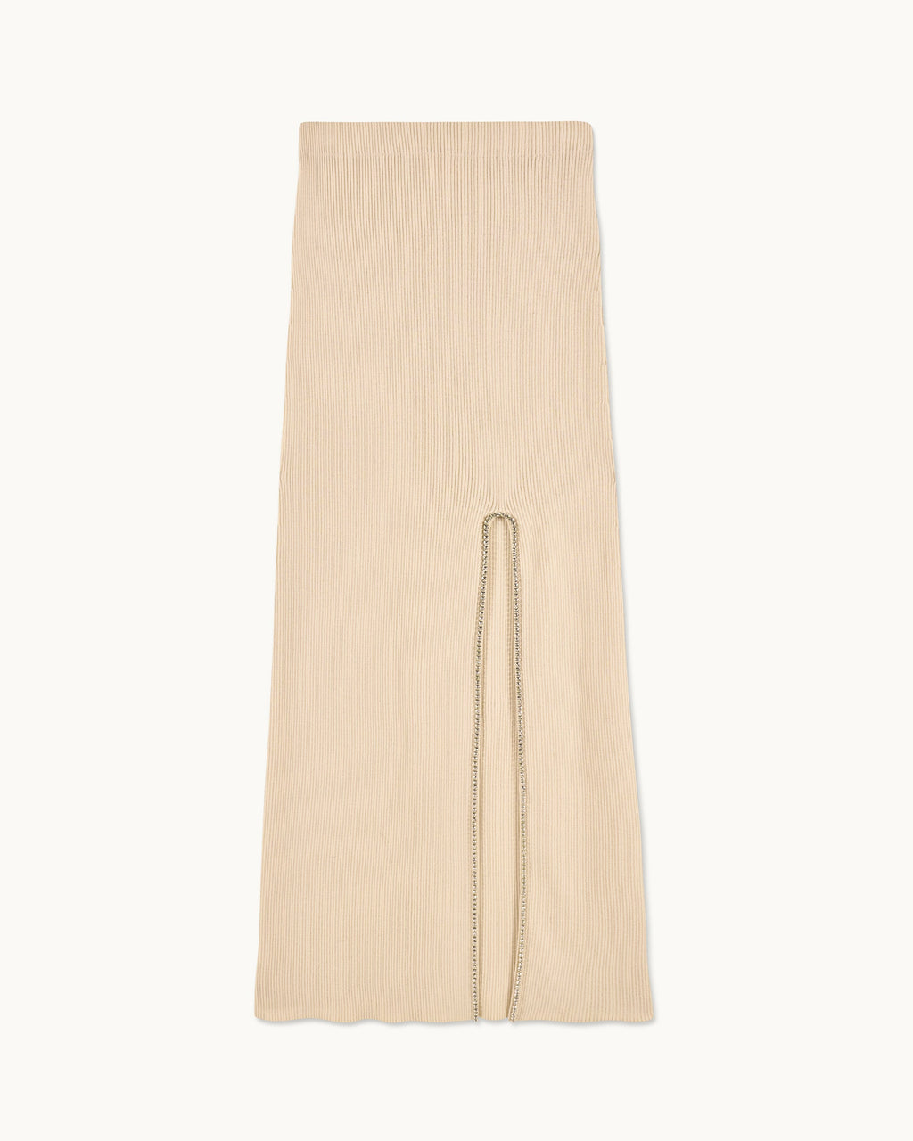 Falda Larga con Estrás - Beige Claro - Mujer