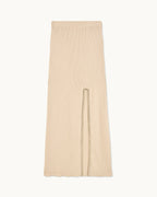 Falda Larga con Estrás - Beige Claro - Mujer