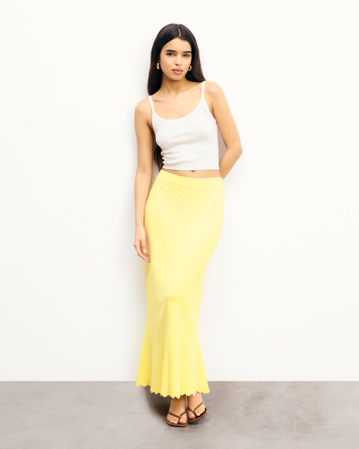 Jupe Longue Strass - Sky Yellow - Femme