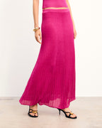 Gonna Midi Lurex - Shiny Pink - Donna