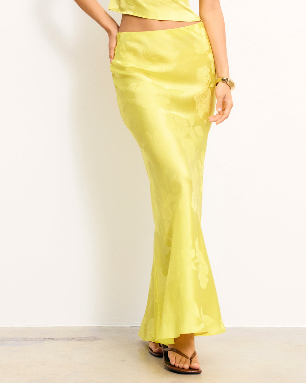 Jupe Longue Rivka - Sunset Yllw Jcq - Femme