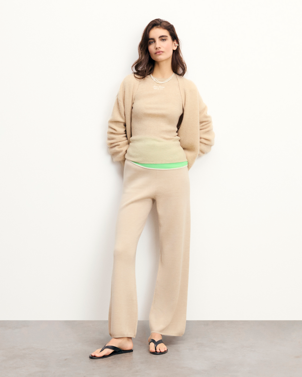 Pantalón Ancho - Beige Vigore - Mujer