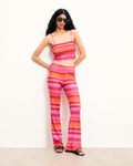 Pantalón flare - Multi rosa/naranja - Mujer