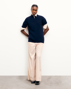 Pantalon Large - Rayures Beige - Femme