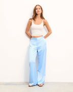 Pantaloni Dritti - Baby Blue - Donna