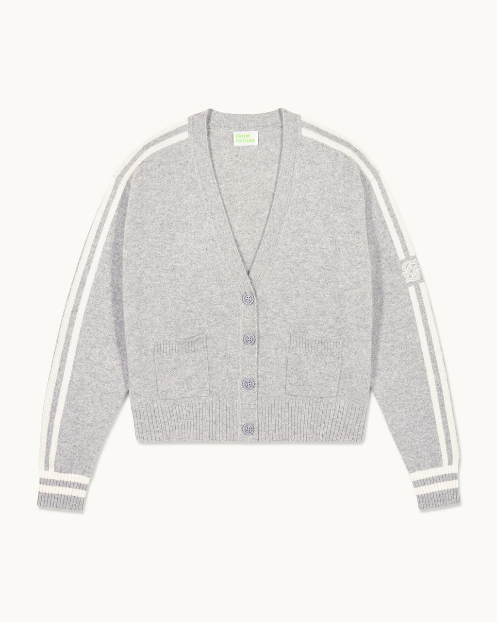 Cardigan a righe - 1500 Grigio mélange scuro - Donna