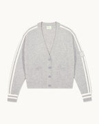 Cardigan a righe - 1500 Grigio mélange scuro - Donna