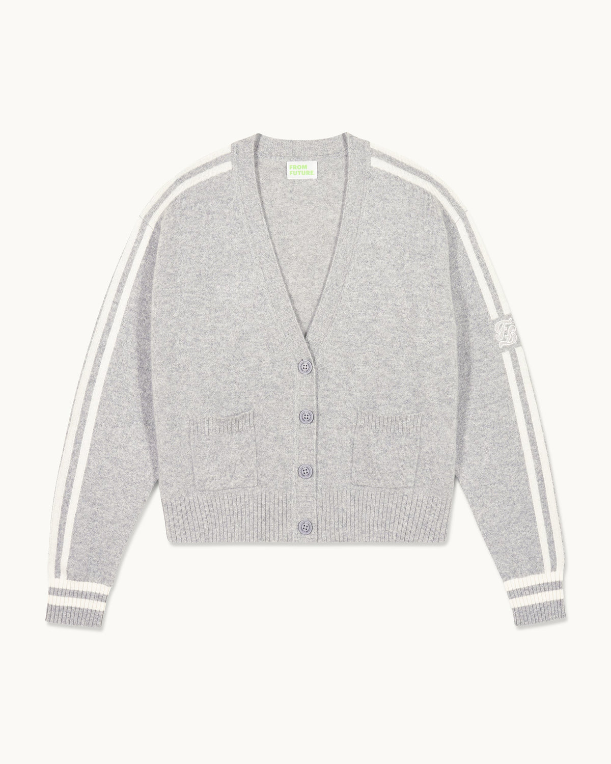 Cardigan a righe - 1500 Grigio mélange scuro - Donna