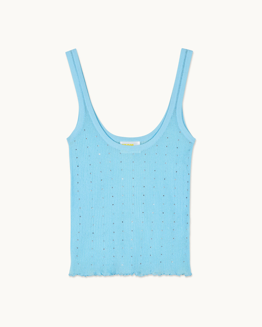 Rhinestone Strappy Top - Aqua Blue - Women