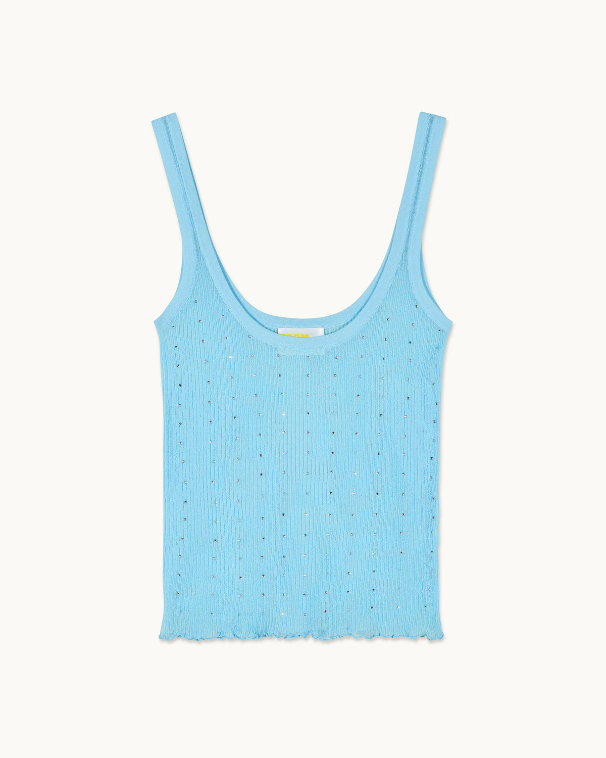 Rhinestone Strappy Top - Aqua Blue - Women