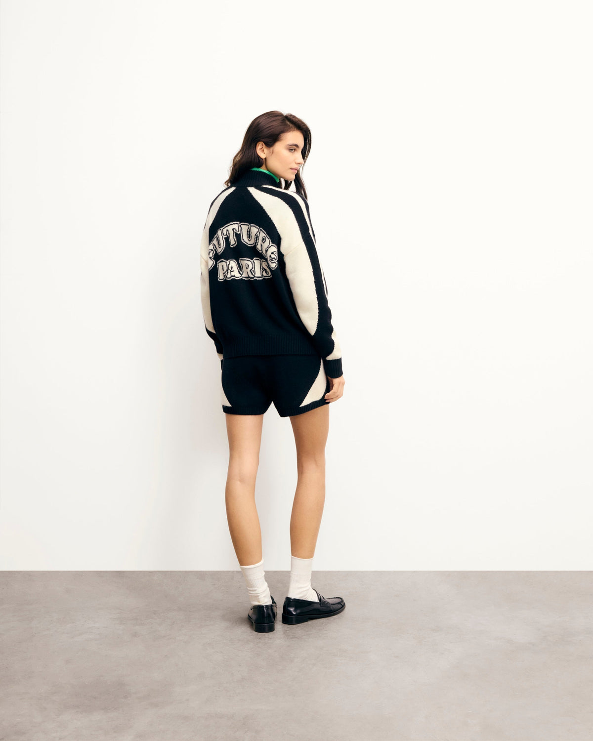 Pull Gilet Bicolore Future Paris - Noir - Femme