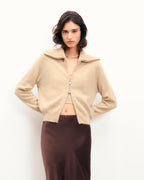 Cardigan Maglione - Beige Melange - Donna