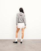 Hoodie Jumper with Sleeve Stripes - 1500 Dark Marl Grey - Women