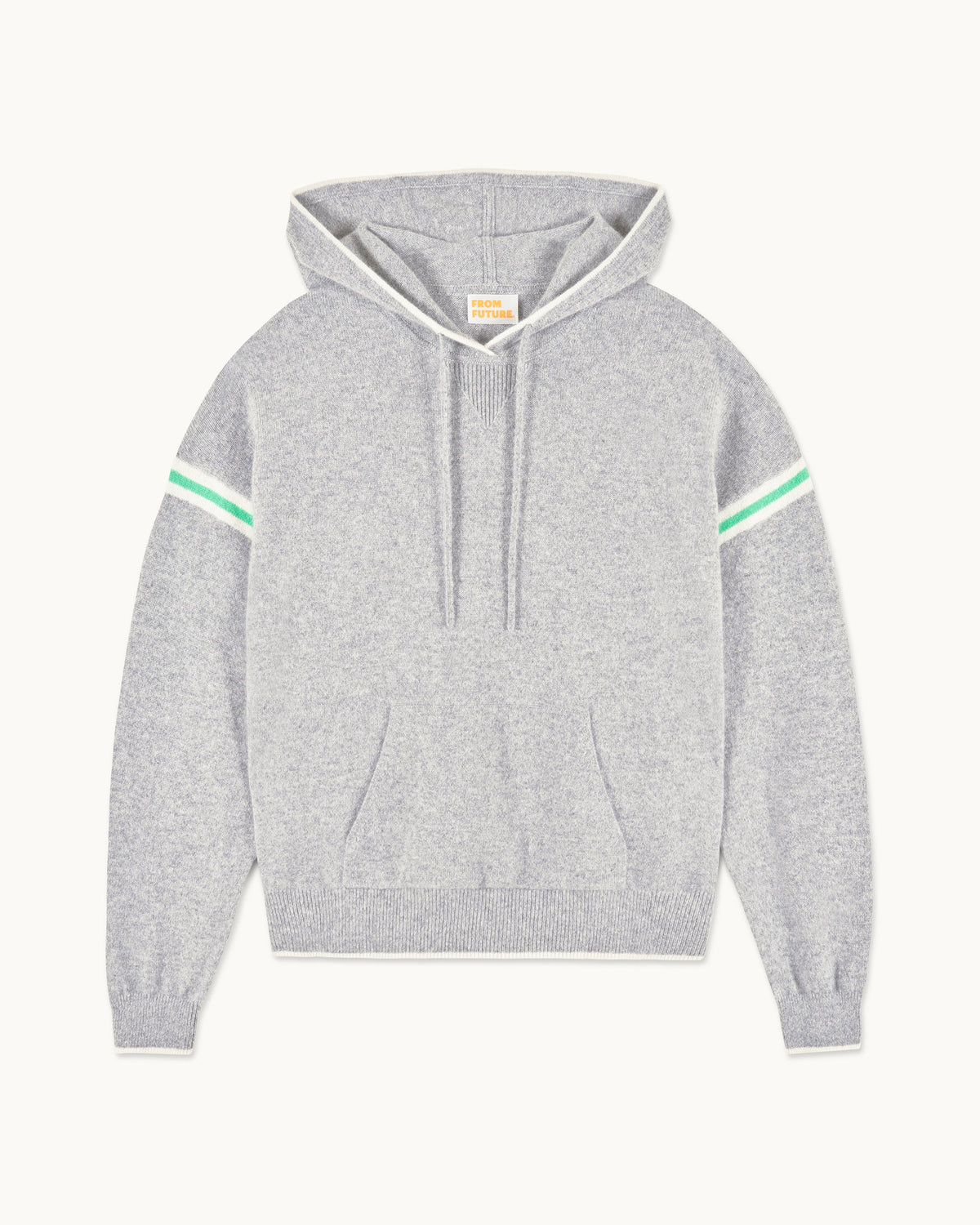 Hoodie Jumper with Sleeve Stripes - 1500 Dark Marl Grey - Women