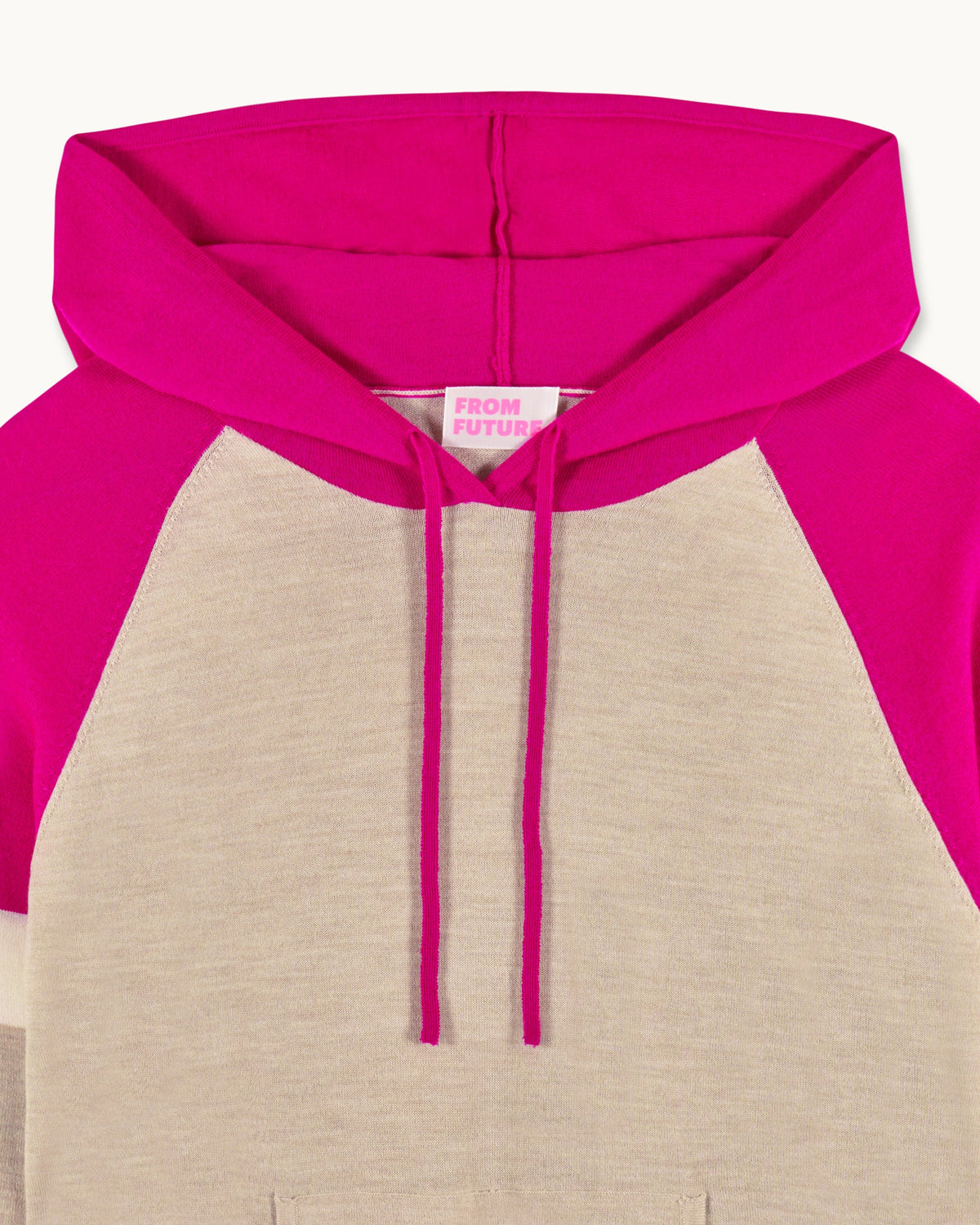 Jersey con Capucha Tricolor - Beige Jaspeado - Mujer