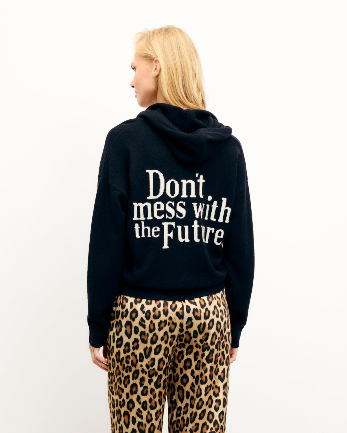 Don't Mess With The Future Hoodie Jumper - Black - Women