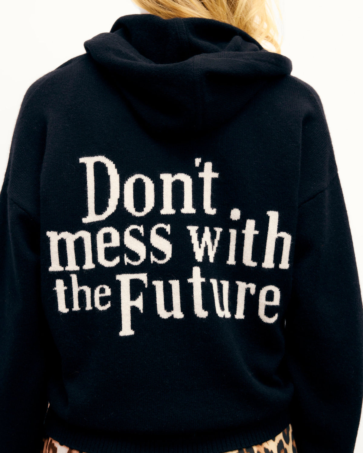 Don't Mess With The Future Hoodie Jumper - Black - Women
