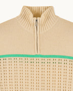 Jersey de cuello camionero de ganchillo - Beige claro - Mujer
