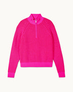 Pull Col Camionneur Fils Bicolores - Passion Red - Femme