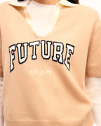 Jersey de Cuello Polo de Manga Corta Future - Tropical Camel - Mujer