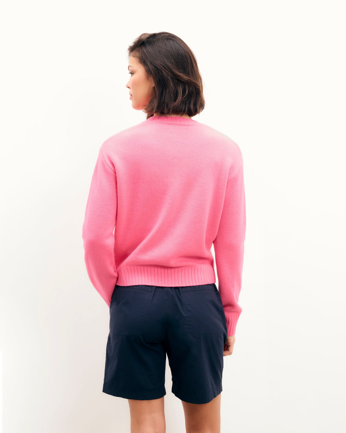 Heart Crew-Neck Jumper - Fantasy Pink - Women