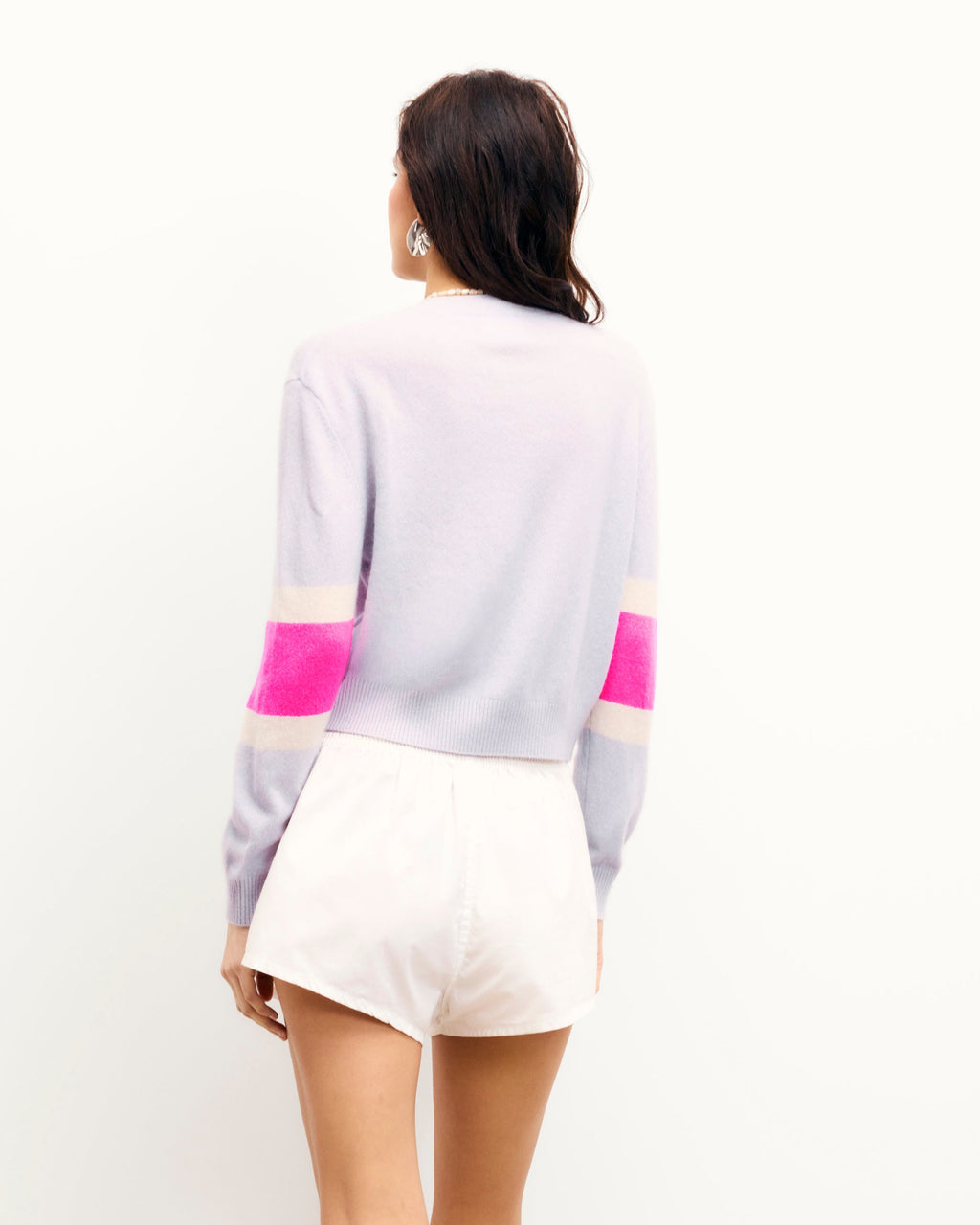Crew-Neck Striped Jumper - Sunset Grey - Women