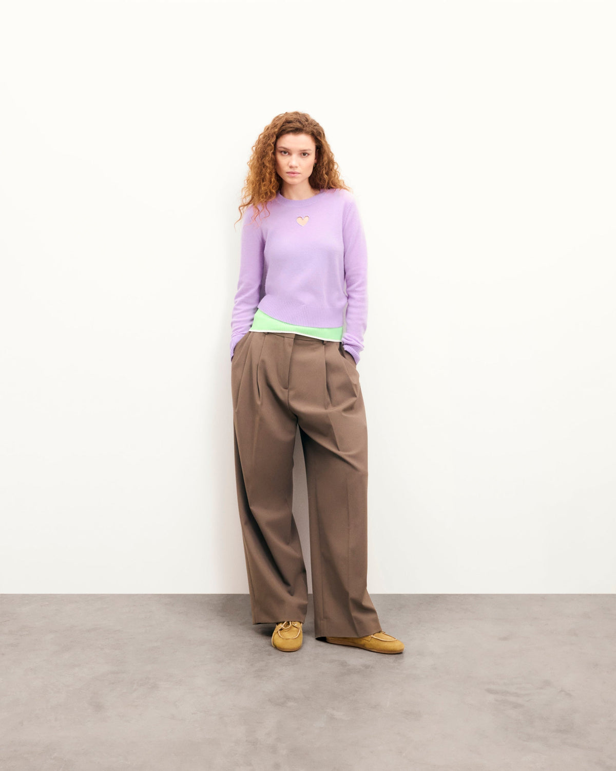 Pull Col Rond Cœur Ajouré - Fantasy Lilac - Femme