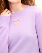 Pull Col Rond Cœur Ajouré - Fantasy Lilac - Femme