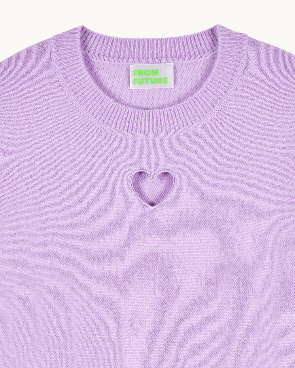 Pull Col Rond Cœur Ajouré - Fantasy Lilac - Femme