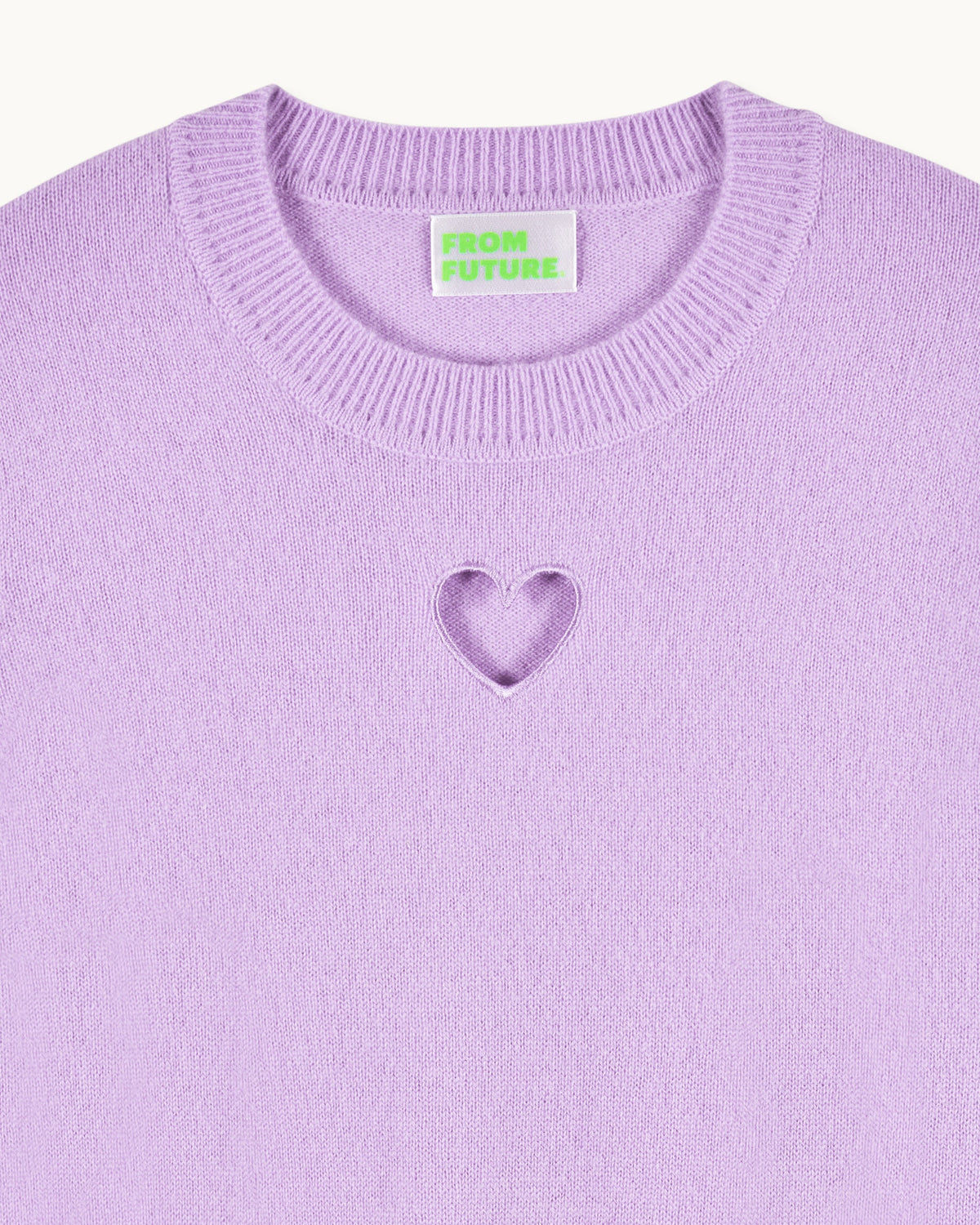 Pull Col Rond Cœur Ajouré - Fantasy Lilac - Femme
