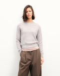Jersey de Cuello Redondo con Corazón Bordado - Gris Vigore Claro - Mujer