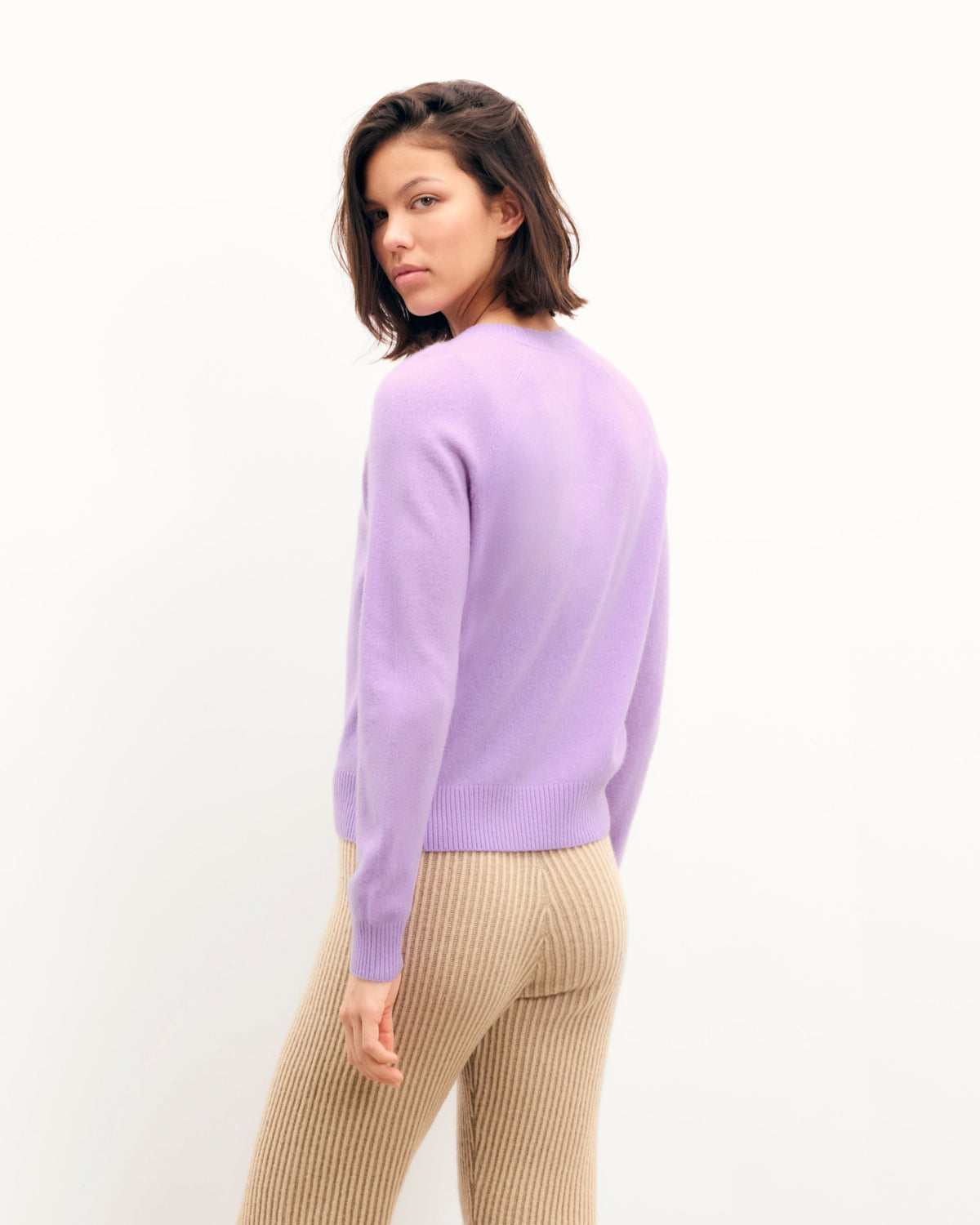 Pull Col Rond Cœur Brodé - Fantasy Lilac - Femme