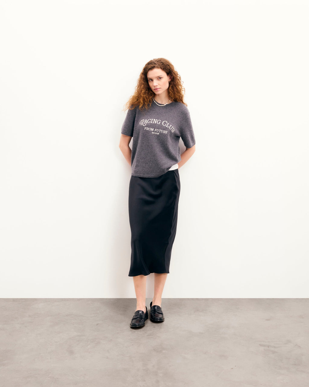 Pull Col Rond Racing Club - Anthracite F - Femme