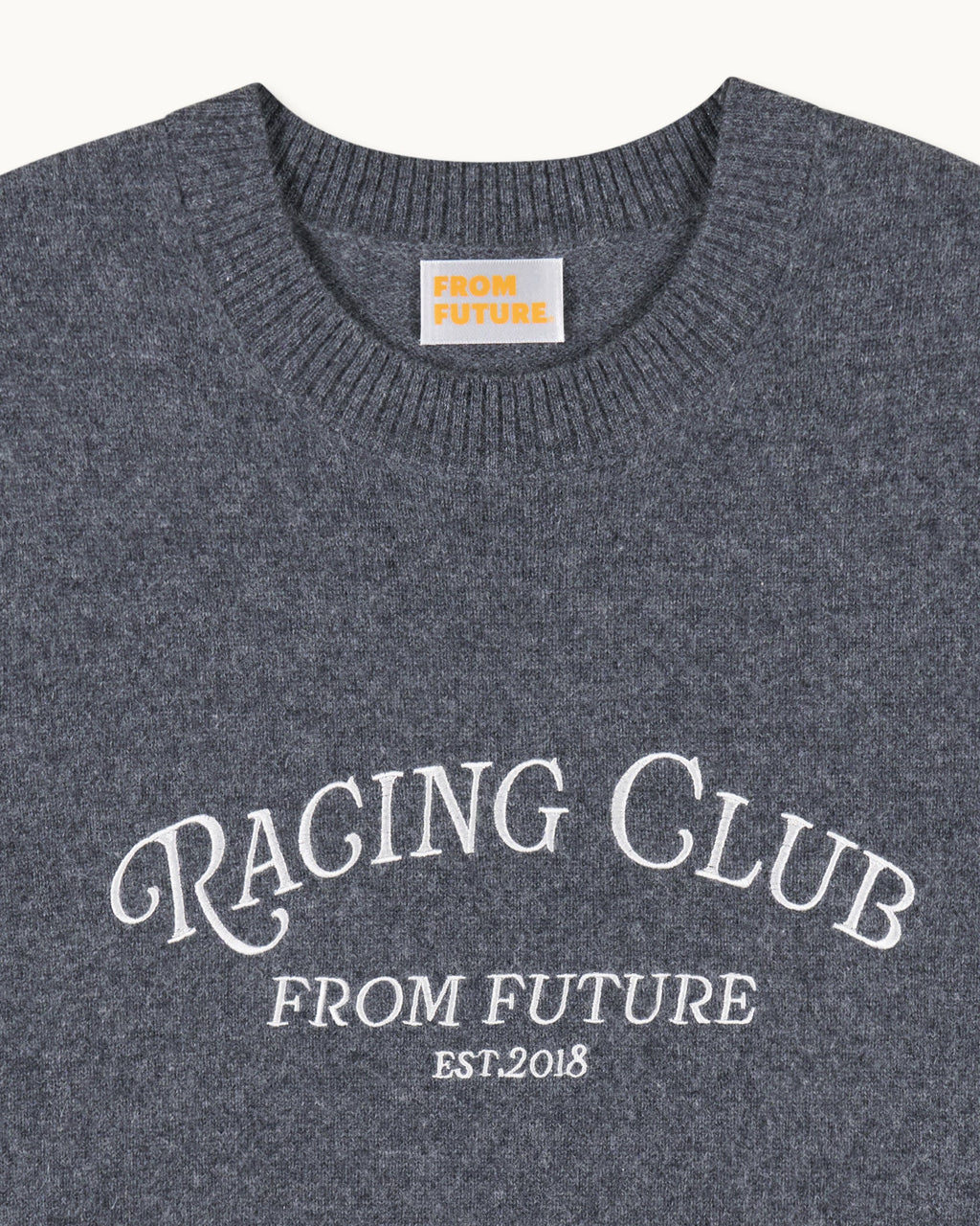 Pull Col Rond Racing Club - Anthracite F - Femme