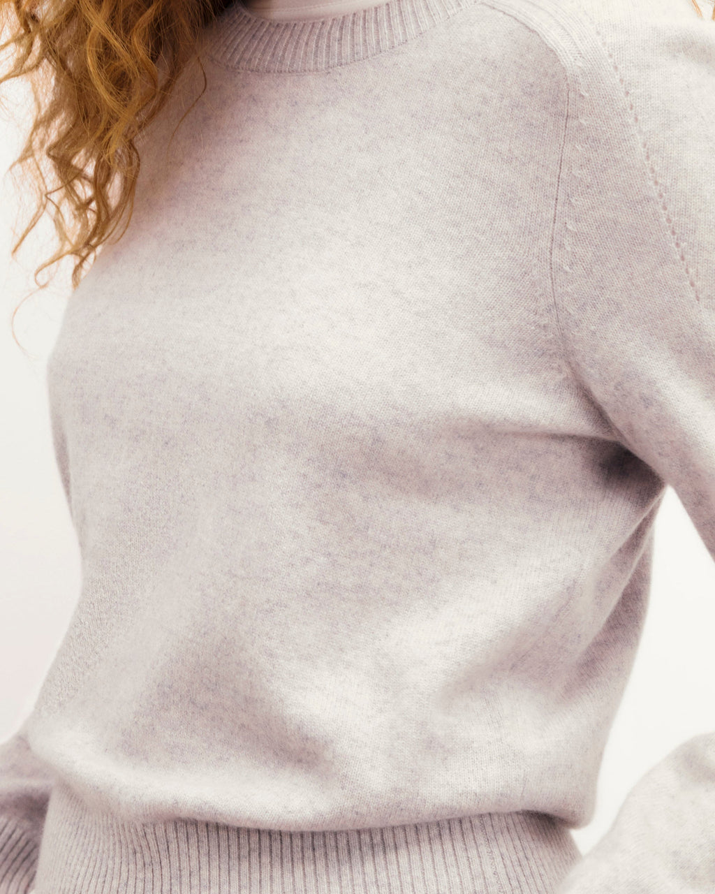 Jersey Cuello Redondo Corazones - Gris Jaspeado Claro - Mujer